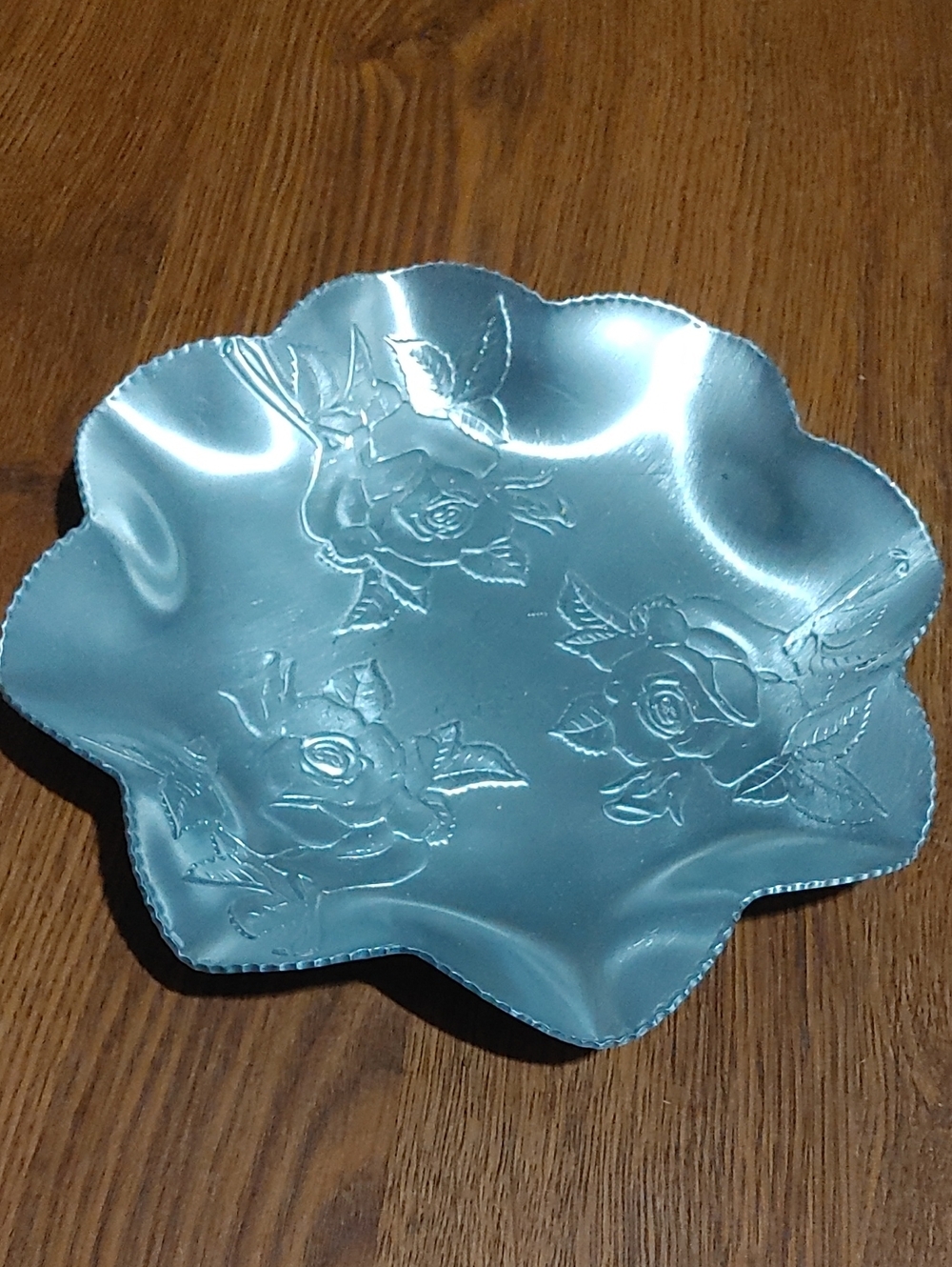 Decorative Aluminum Floral Bowl